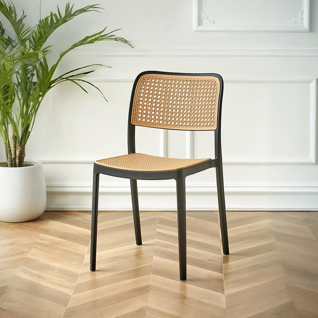 Ann Rattan Style Dining Chair, Plastic-Weilai Concept-Weilai Concept