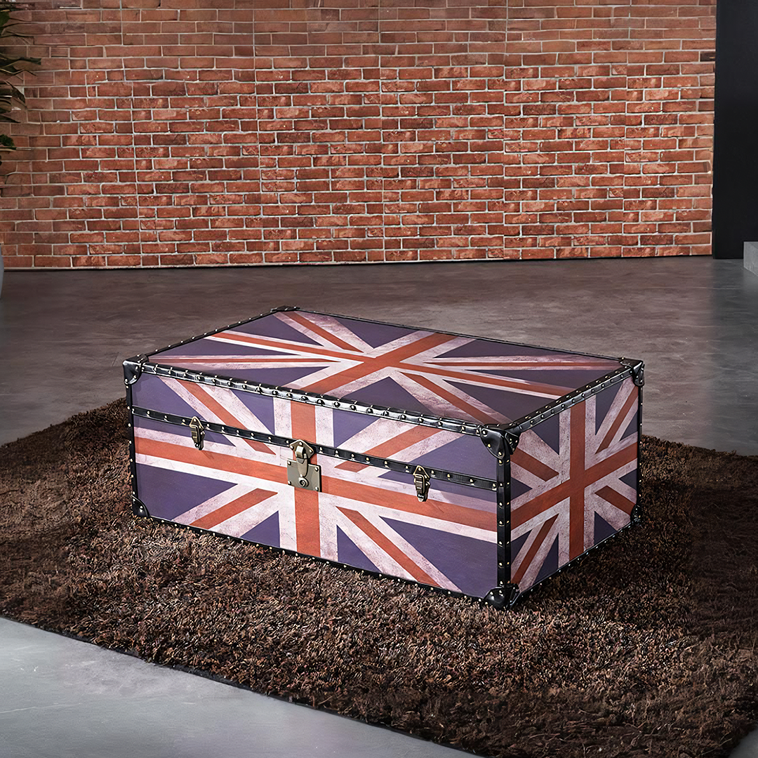 Aviator Union Jack Suitcase Coffee Table, Industrial Storage-Weilai Concept-Weilai Concept