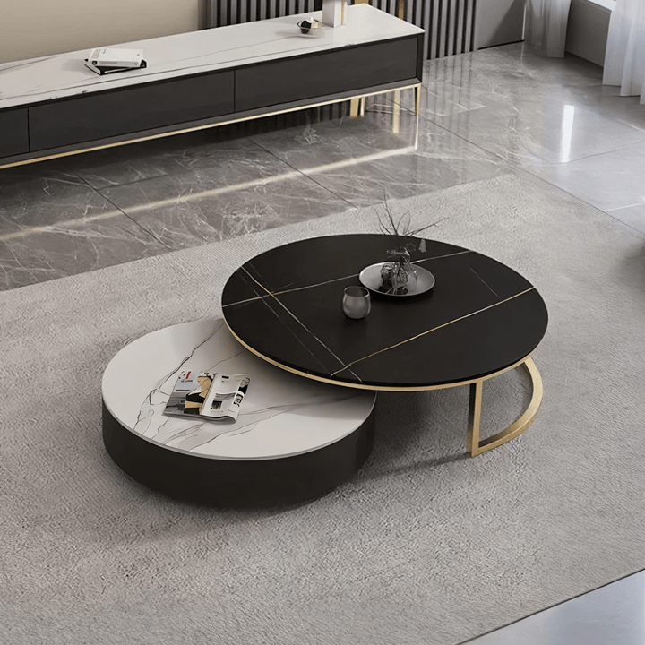 Bigbiglife Nesting Coffee Table With TV Stand, Sintered Stone coffee table