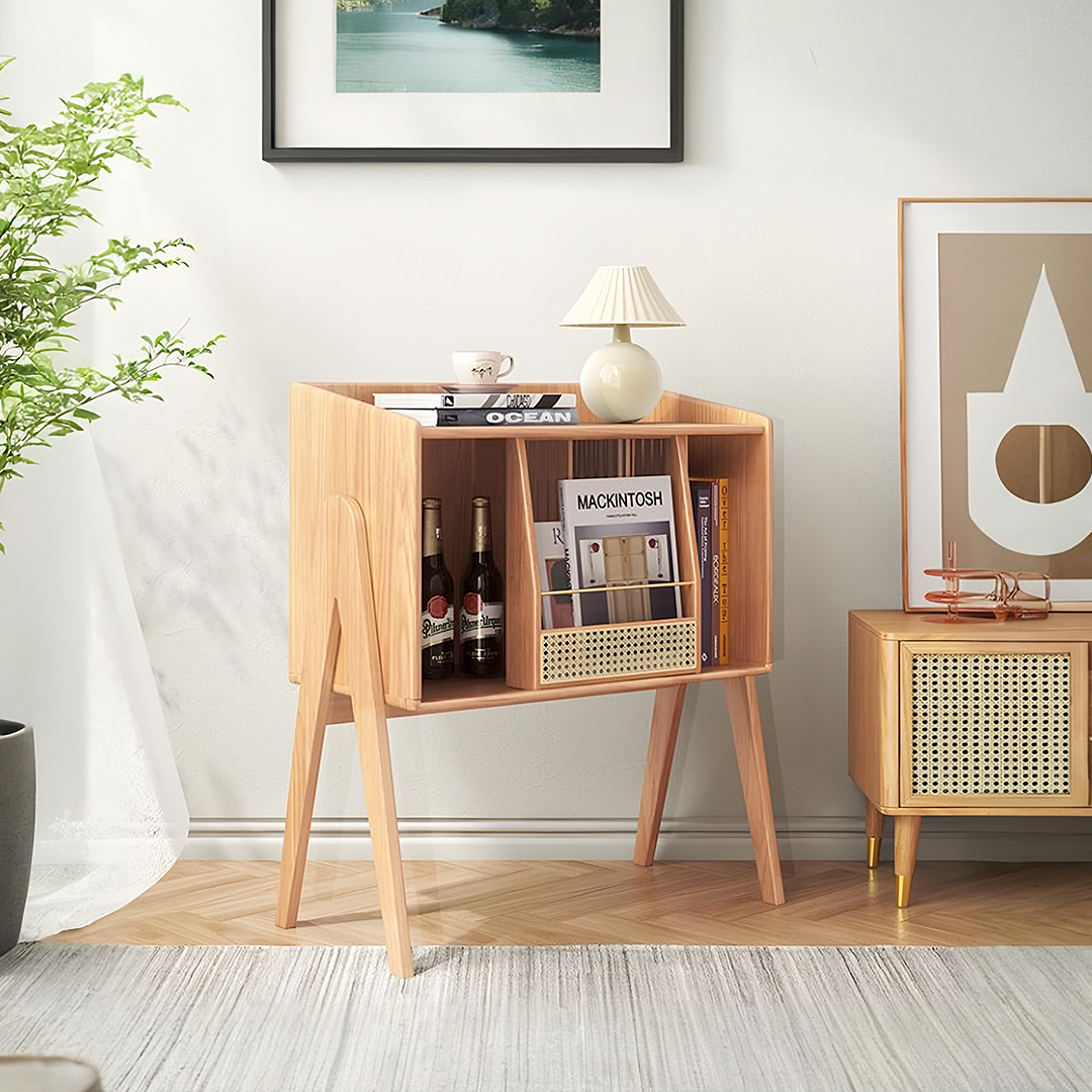 Calvin Side Table with Mini Book Storage-Weilai concept-Weilai Concept