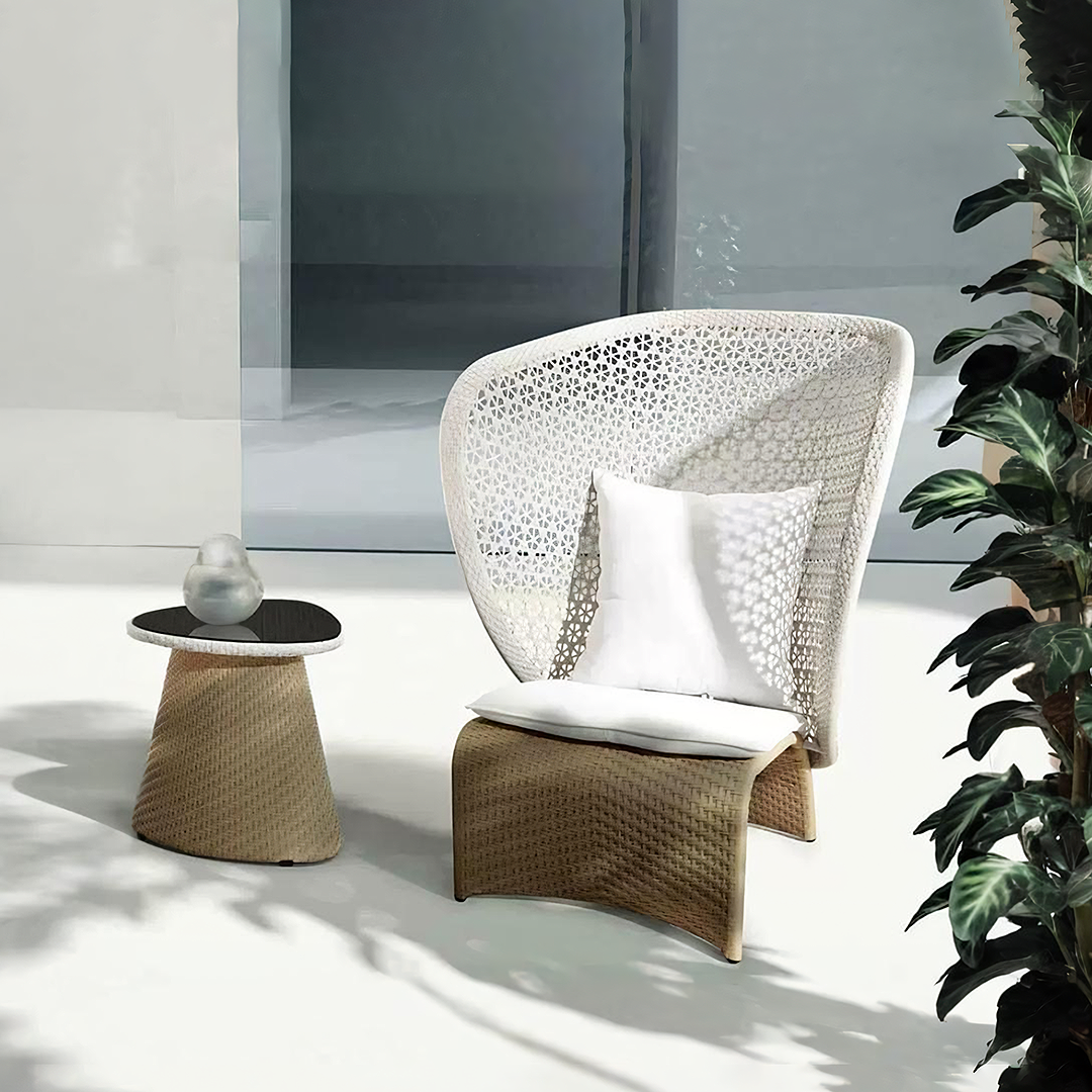 Cannes Rattan High Back Outdoor Lounge Chair-Weilai Concept-Weilai Concept