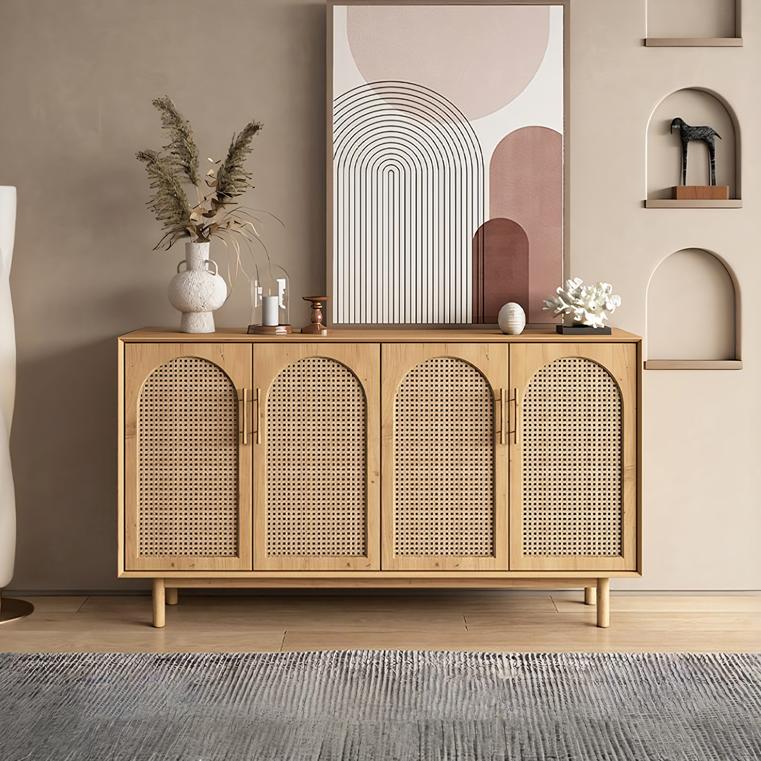 Celeste Rattan Sideboard, Pine Wood-Weilai Concept-Weilai Concept