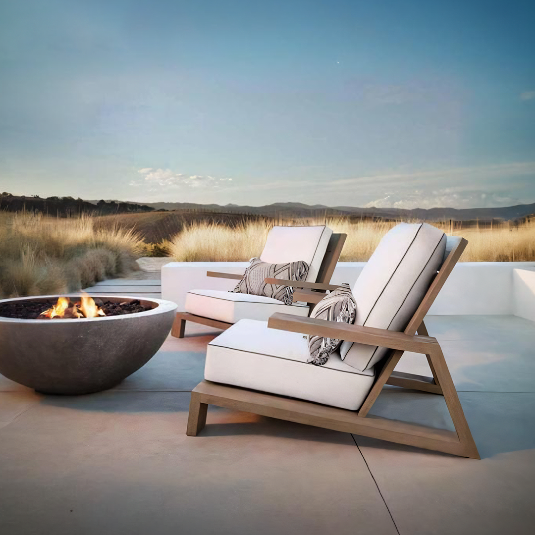 Outdoor chaise lounge with ottoman sale