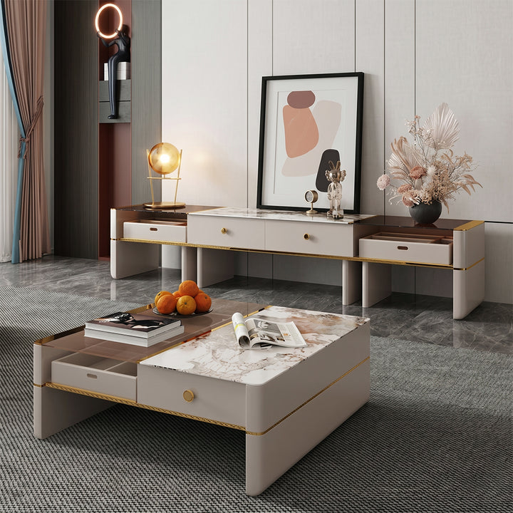 Coz Regid Square Coffee Table With TV Stand coffee table