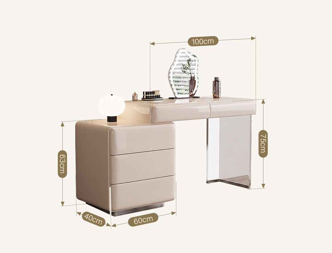 Stylish Compact Dressing Table with Chair and Stools