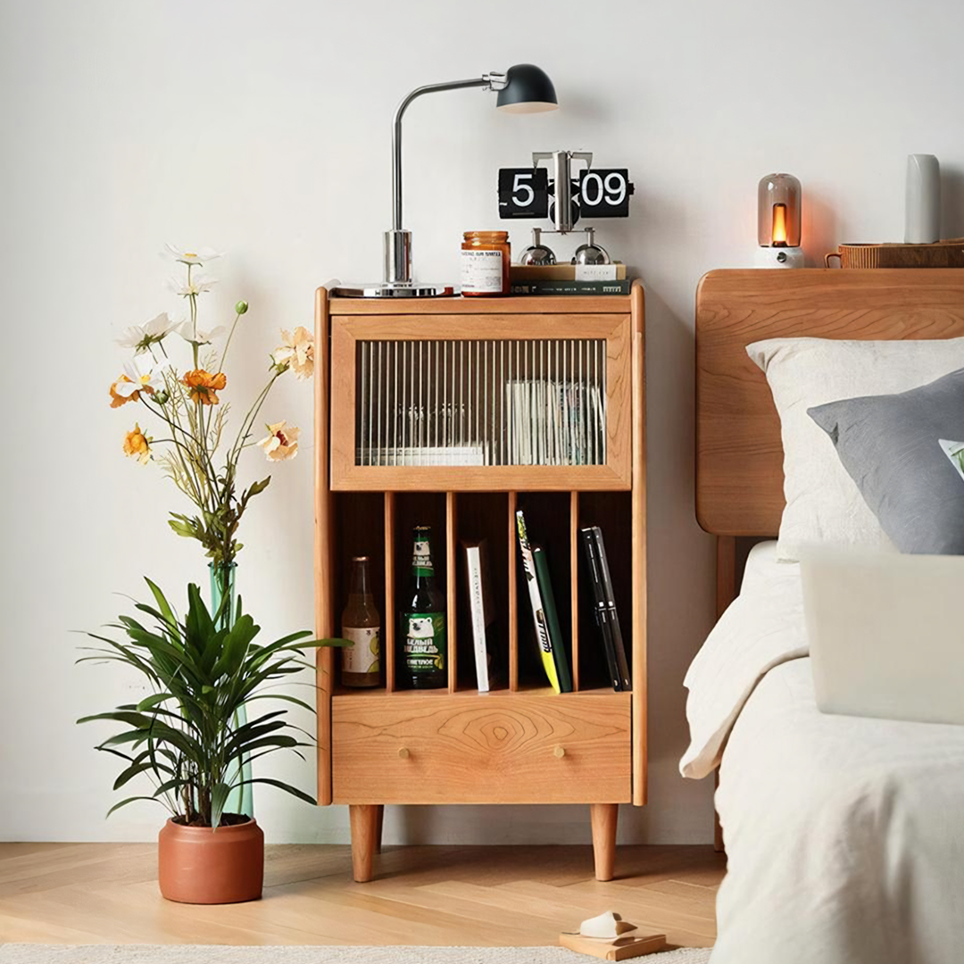 Dorilla Bedside Table, Oak, Side Table-Weilai Concept-Weilai Concept