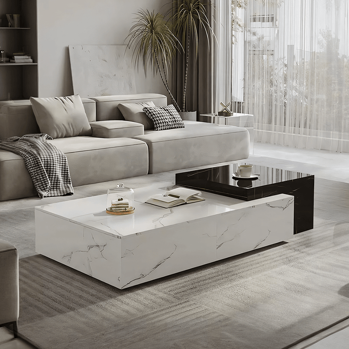 Erato Rectangle Nesting Coffee Table Set, Extendable coffee table