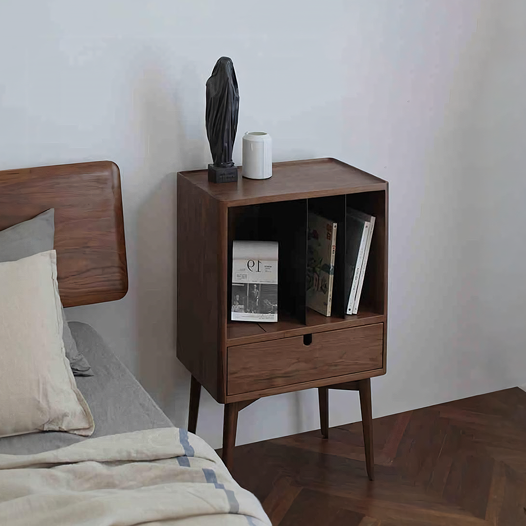 FU28 Bedside Table, Dark Oak-Weilai-Weilai Concept