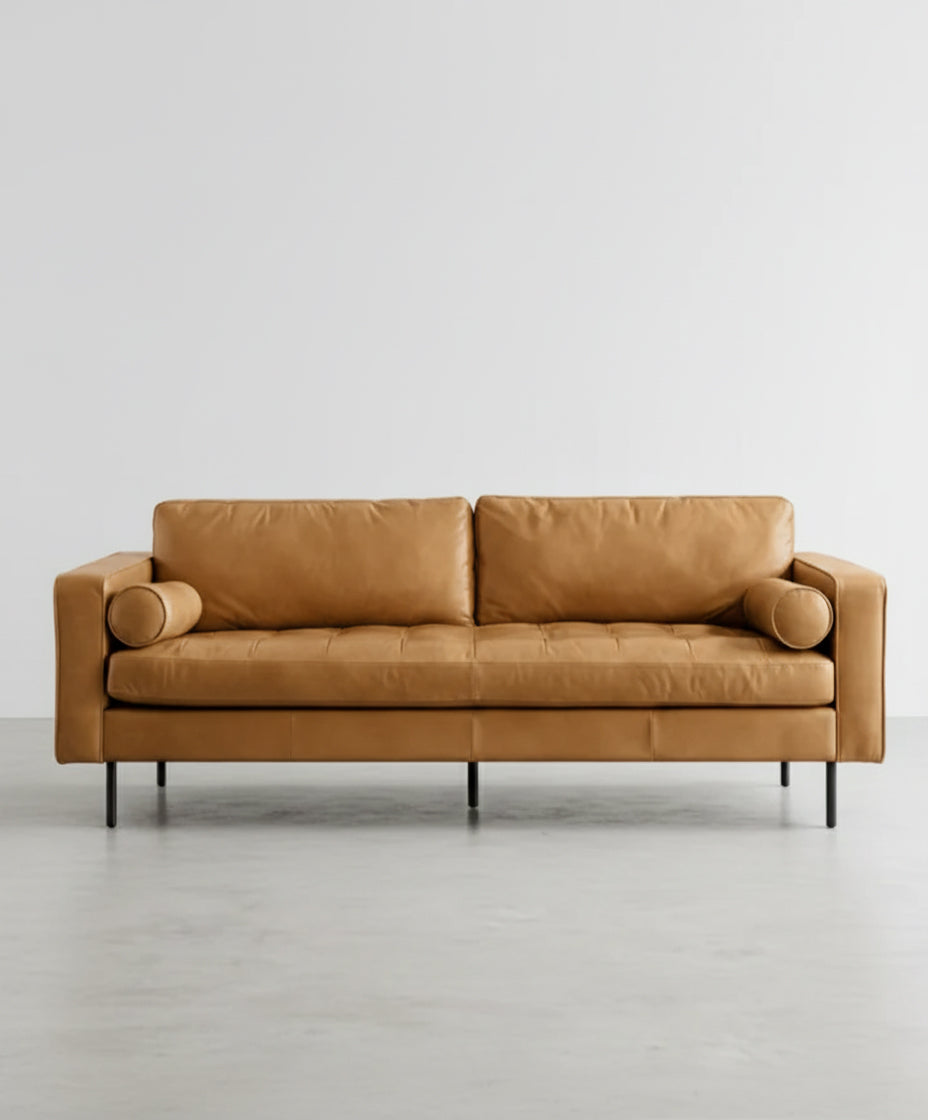 Porto Two Seater Sofa, Real Leather
