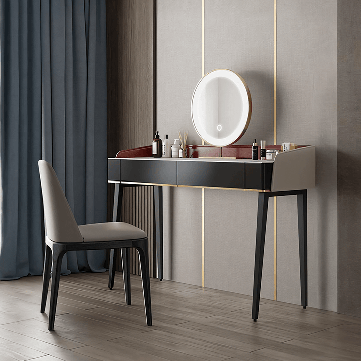 Ivoree Dressing Table With Drawers, Wood dressing table