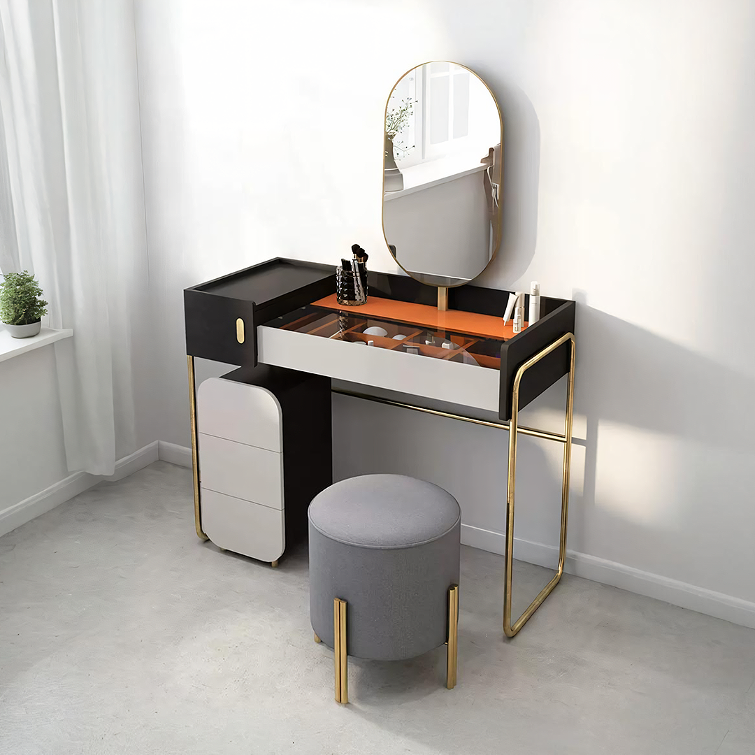 J2 Long Mirror Dressing Table With Stool