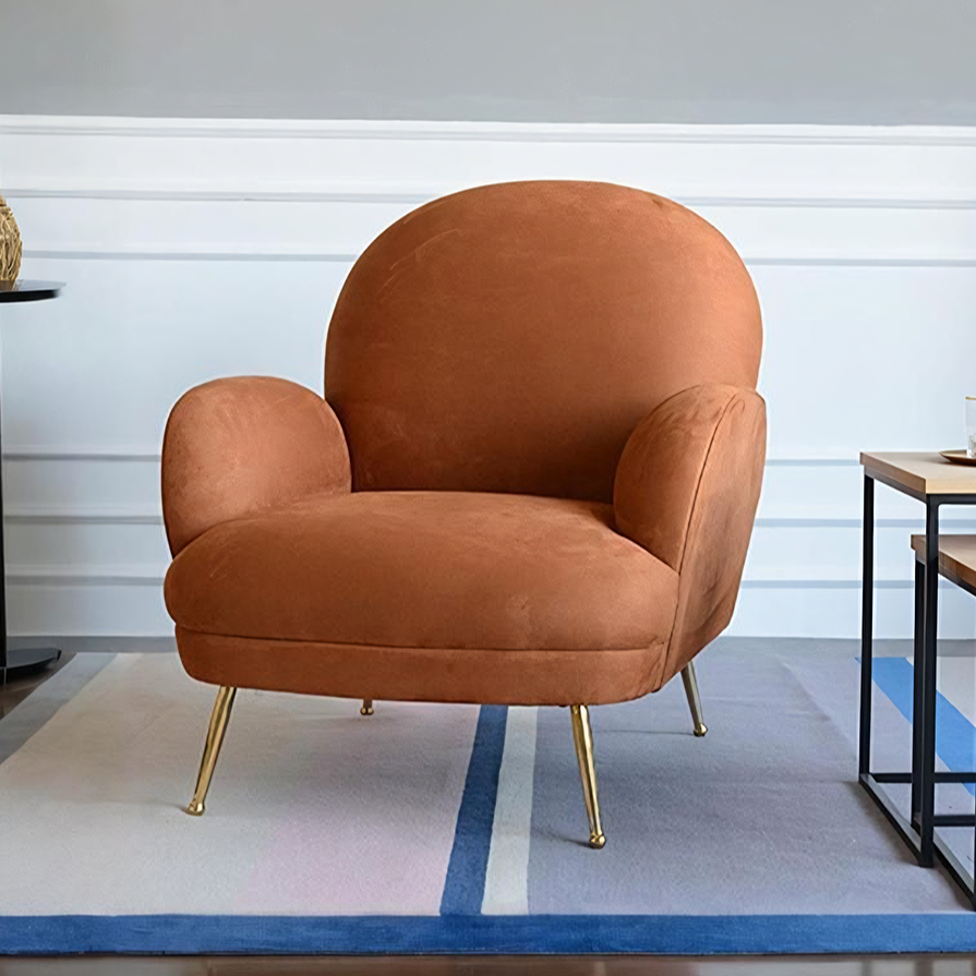 Juno Armchair, Brown Velvet-Weilai Concept-Weilai Concept