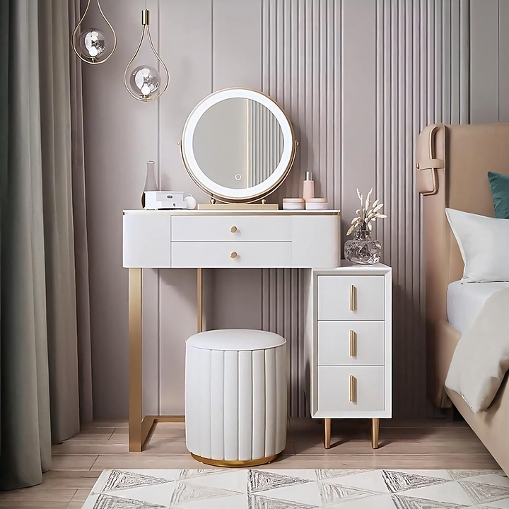 Lakin Dressing Table, White - contemporary dining table chairs