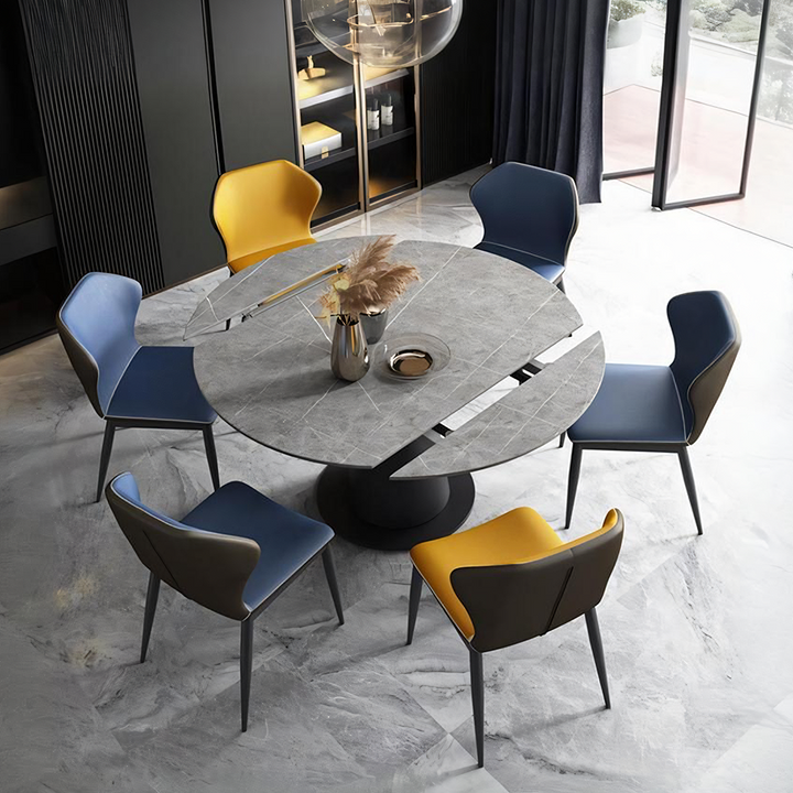 Lessie Extendable Dining Table, Sintered Stone - door glass display cabinet