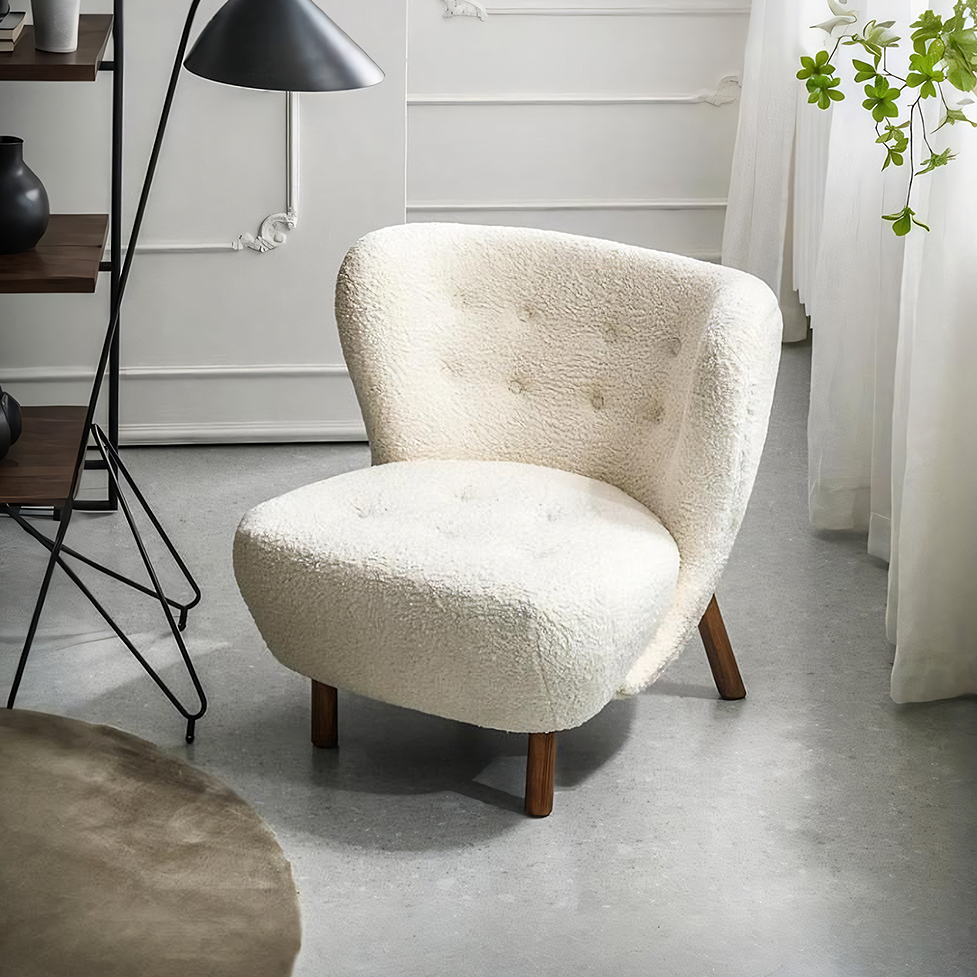 Lilla Petra Lounge Chair, Short Hair, Boucle-Weilai Concept-Weilai Concept