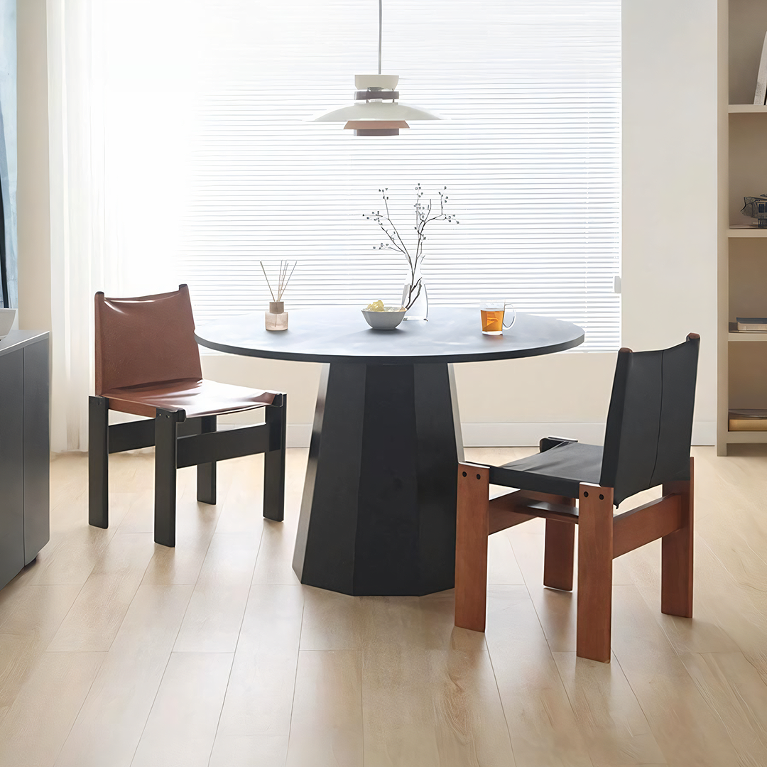 Lynette Dining Chair, PU Leather, Solid Wood-Weilai Concept-Weilai Concept