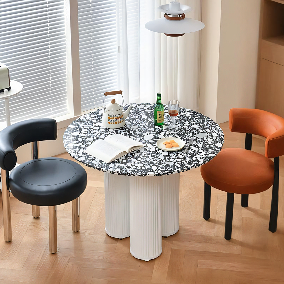 Martinez Small Round Dining Table, Marble-Weilai Concept-Weilai Concept