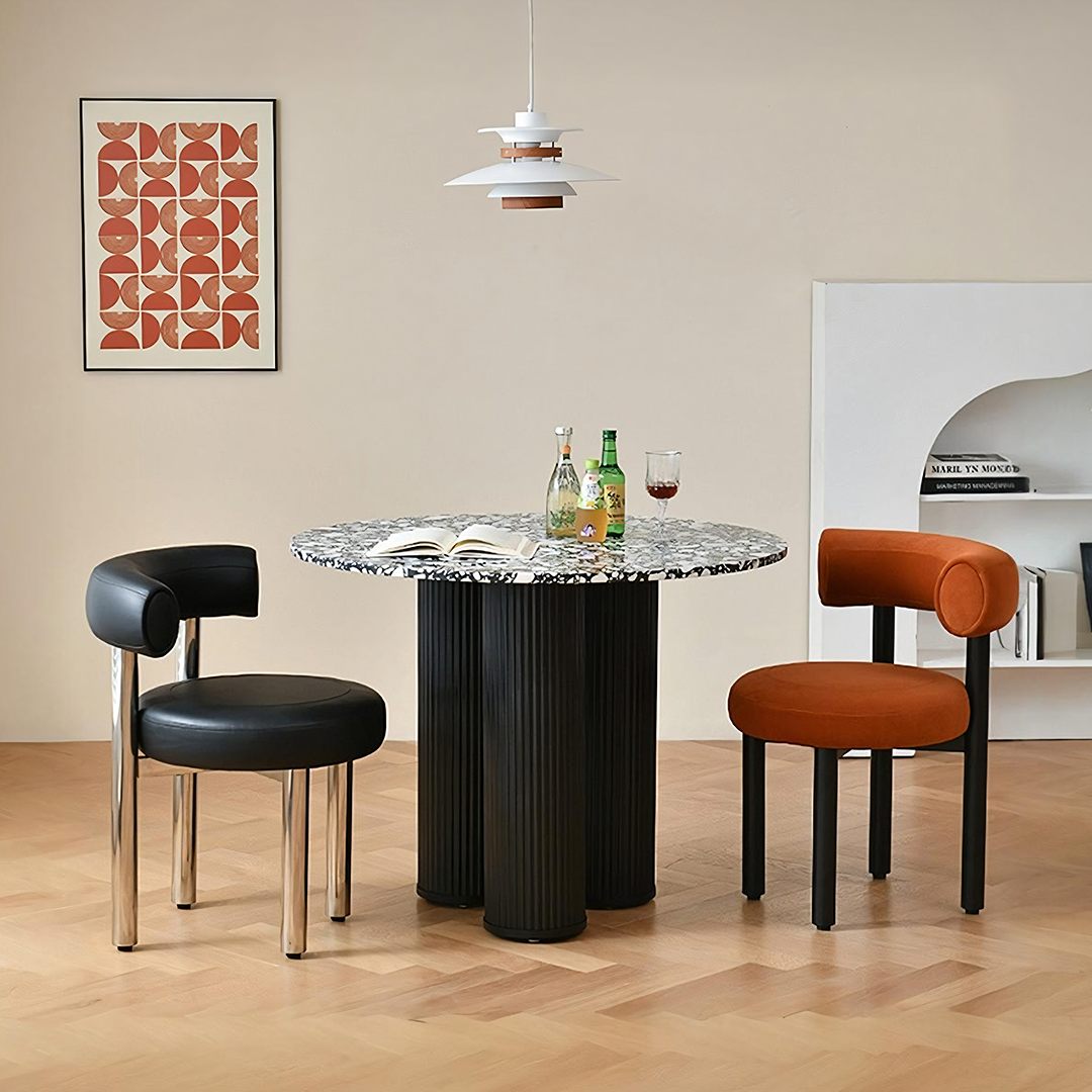 Nelli Modern Round Dining Table, Marble-Weilai Concept-Weilai Concept