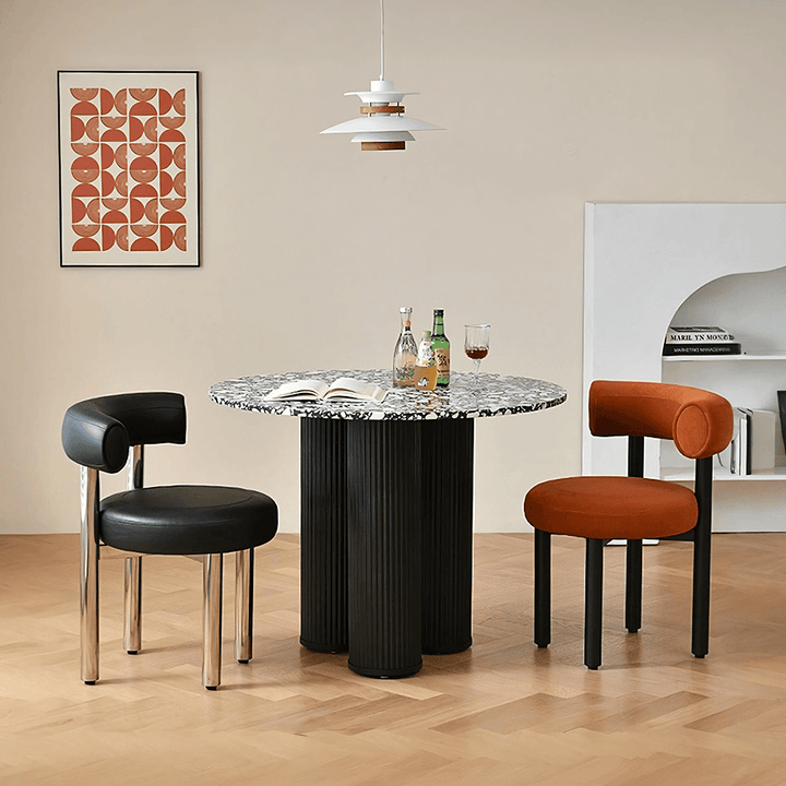 Nelli Modern Round Dining Table, Marble dining table