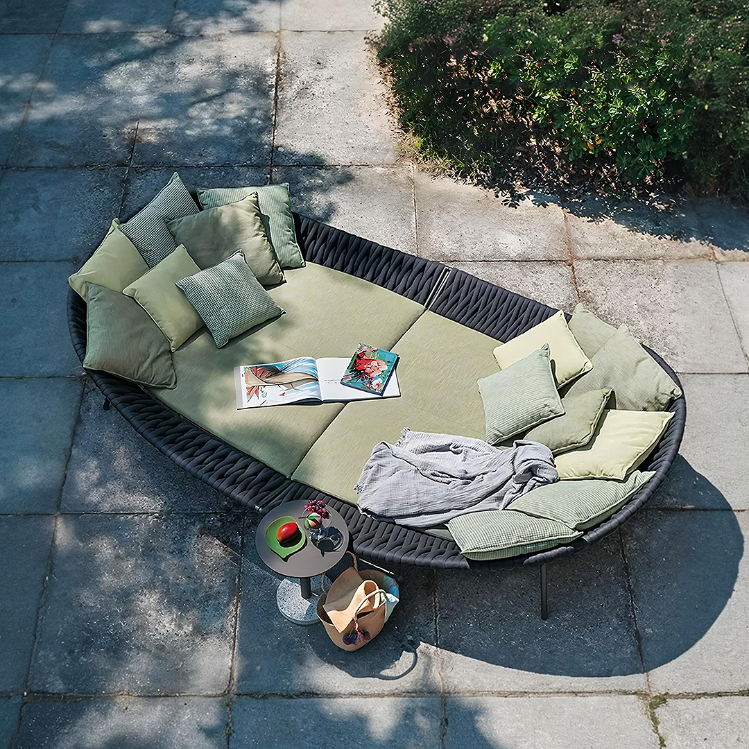 Neptune Outdoor Garden Sofa, Textilene Rope Woven Outdoor Couch Sofa