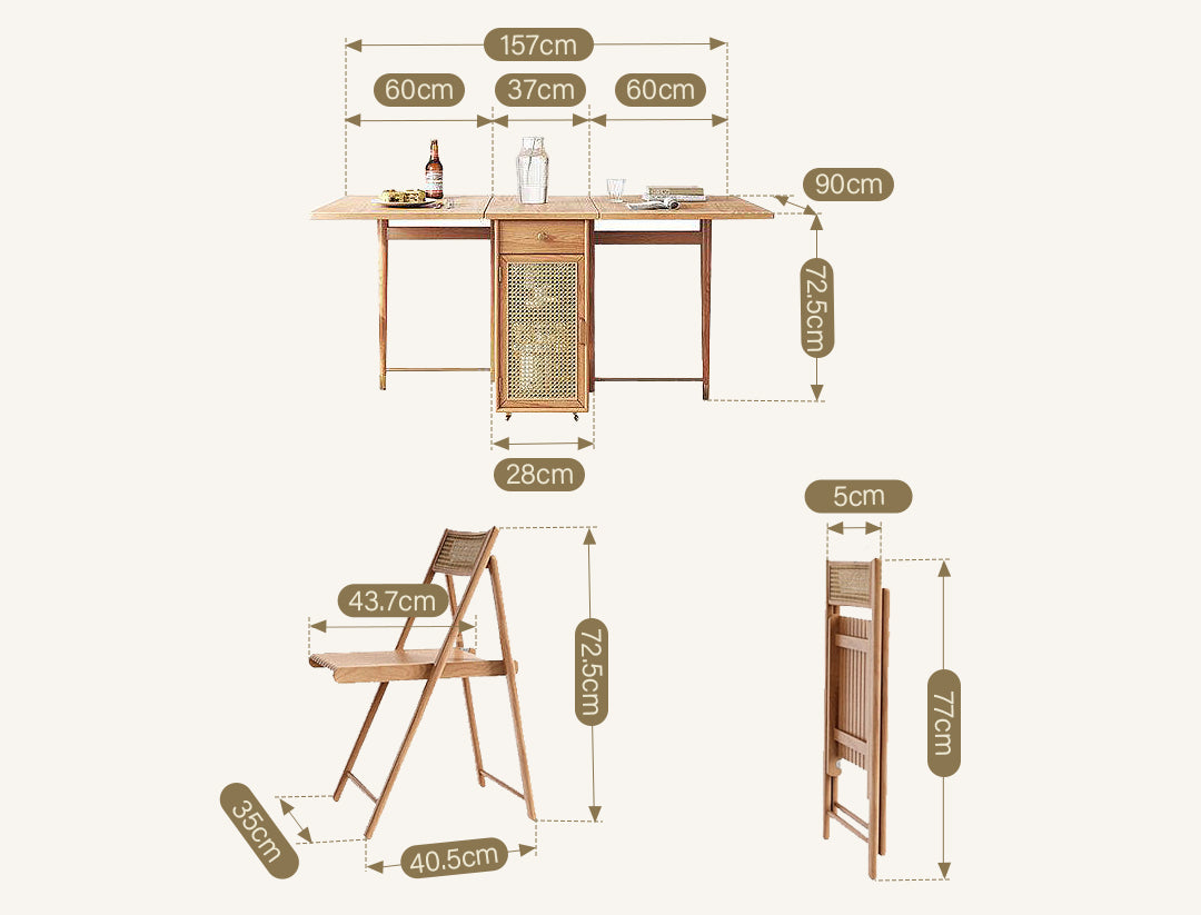 Solid Wood Dining Table Set: Stylish & Compact Design | Weilai Concept