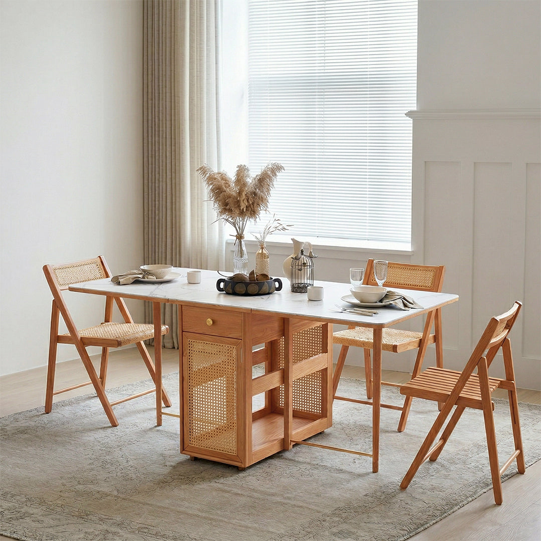 Solid Wood Dining Table Set: Stylish & Compact Design | Weilai Concept