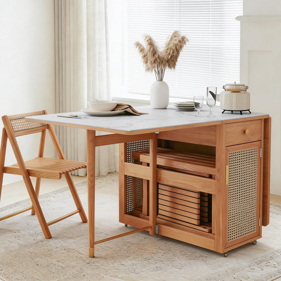 Solid Wood Dining Table Set: Stylish & Compact Design | Weilai Concept