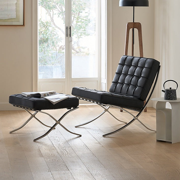 Barcelona Chair And Ottoman, Armchair-Weilai-Weilai Concept