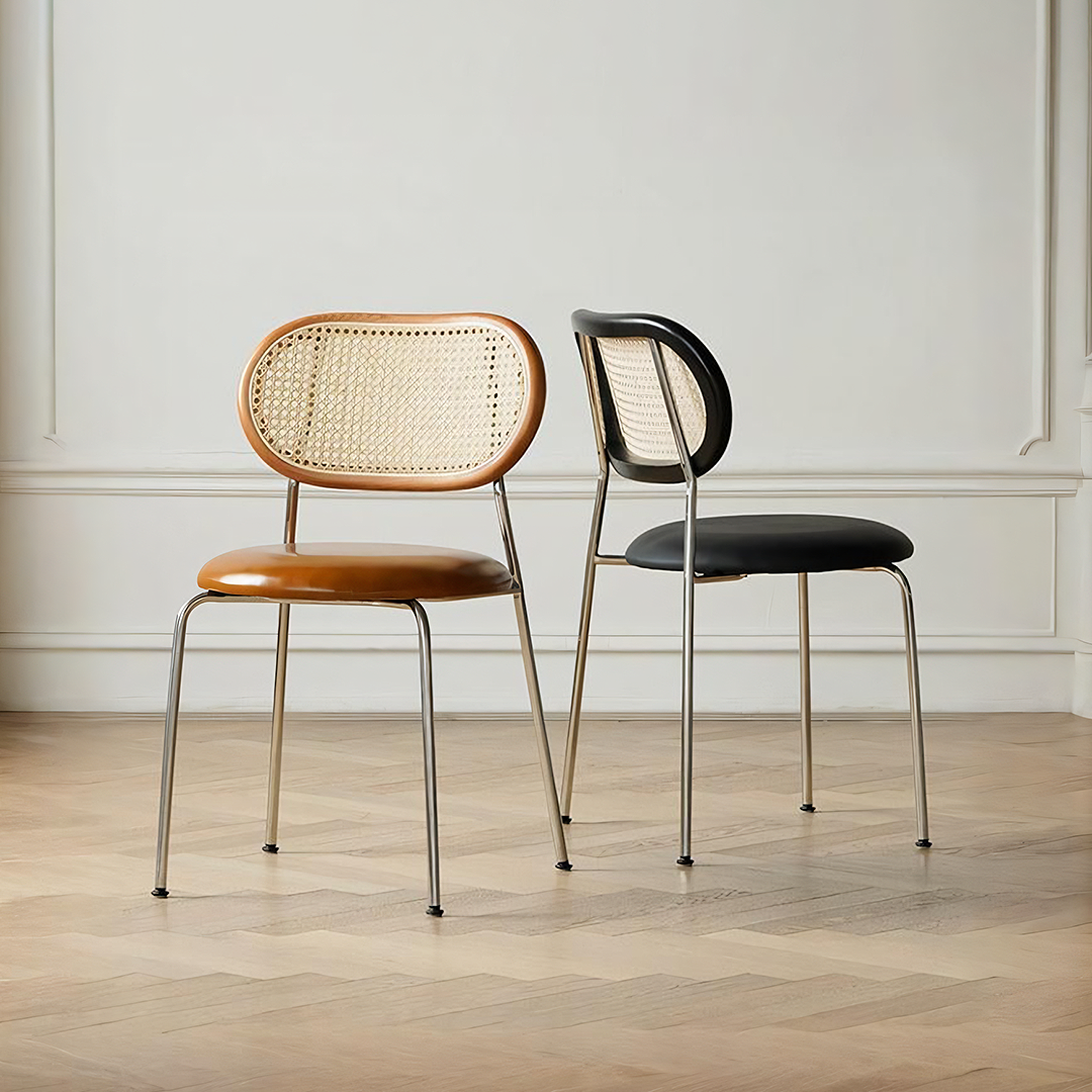 Ozzie Rattan Dining Chair, Round Seat Pad-Weilai concept-Weilai Concept