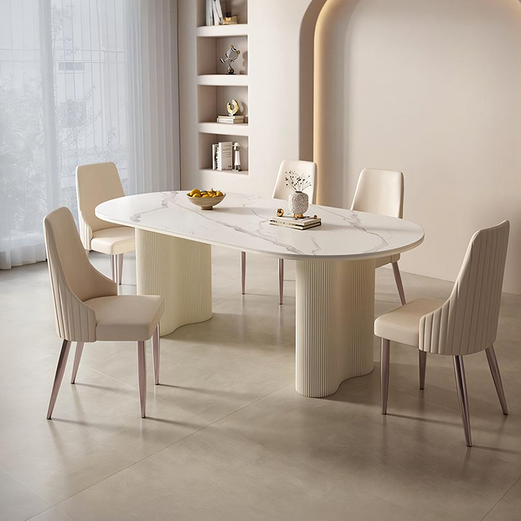 Peru Oval Dining Table, White – Weilai Concept