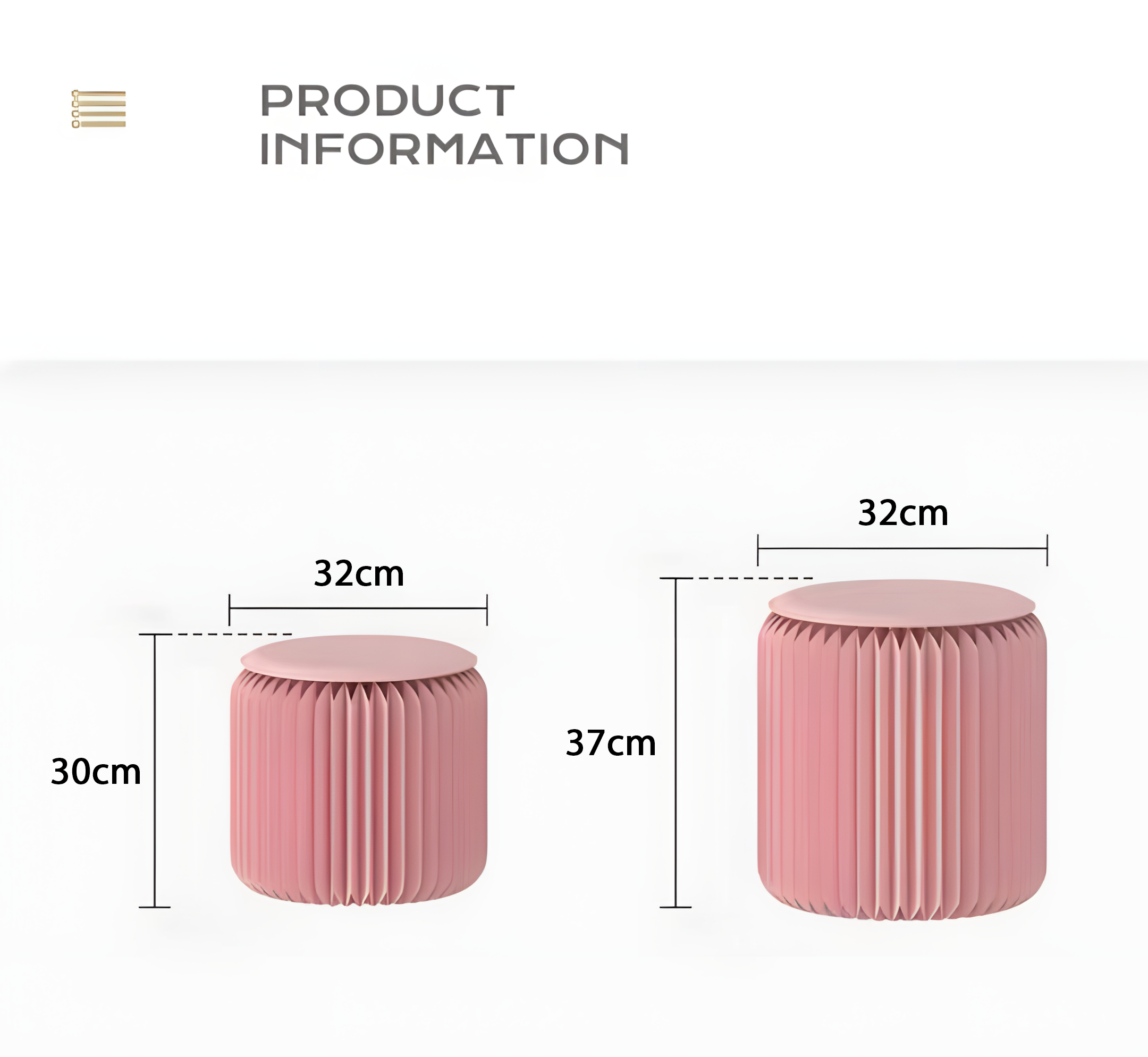 Pink Mini Accordion Stool-Weilai Concept