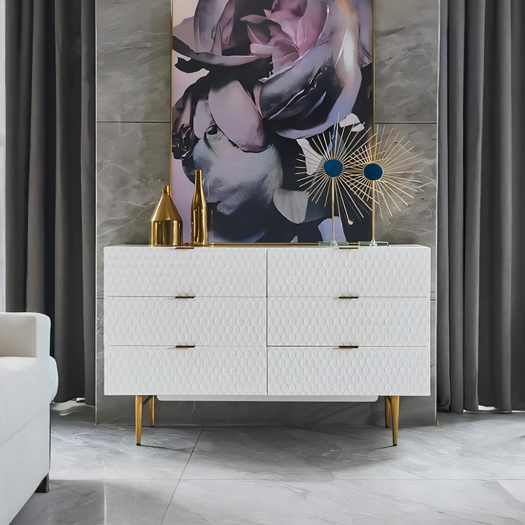 Rutland Sideboard, Gold & White-Weilai Concept-Weilai Concept