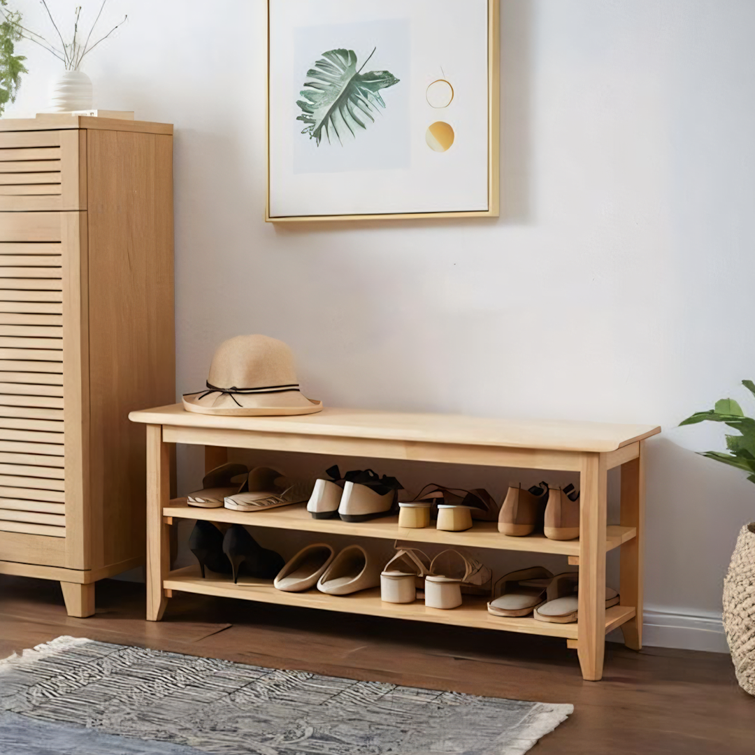 S1412 Banc de rangement pour chaussures, chêne 