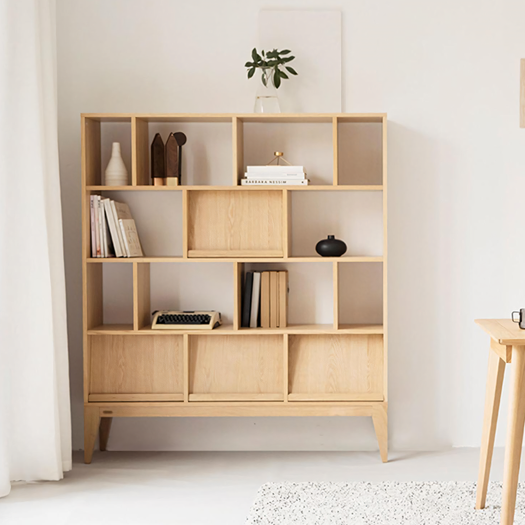 Salem Shelving Unit, Bookcase, Ash-Weilai Concept-Weilai Concept