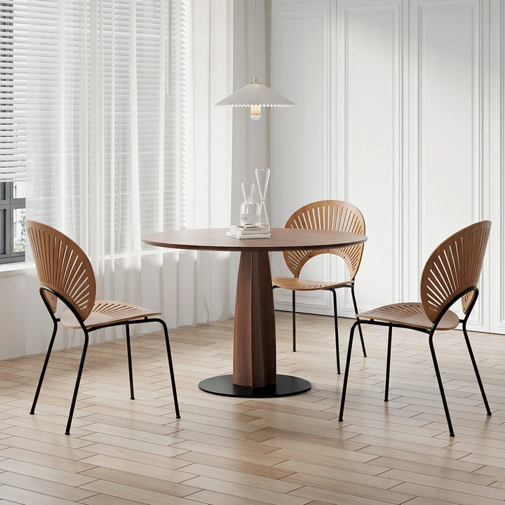 Mesa de comedor redonda Seraphina, madera maciza 