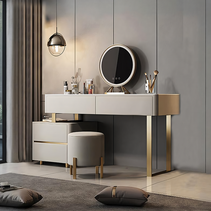 Serenique small dressing table with LED mirror and drawers