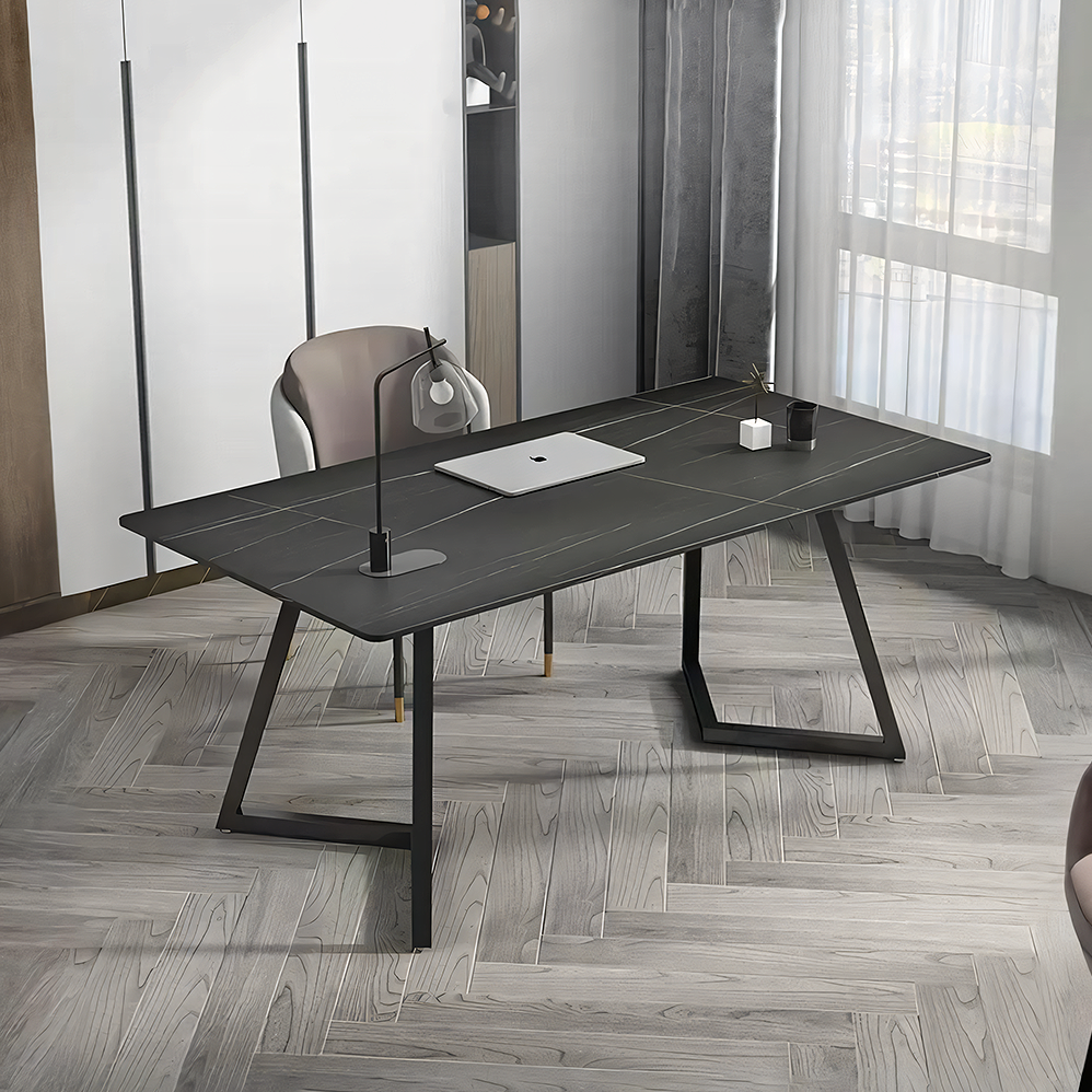 Sierra Office Desk, Sintered Stone-Weilai Concept-Black-120 x 60cm-Weilai Concept