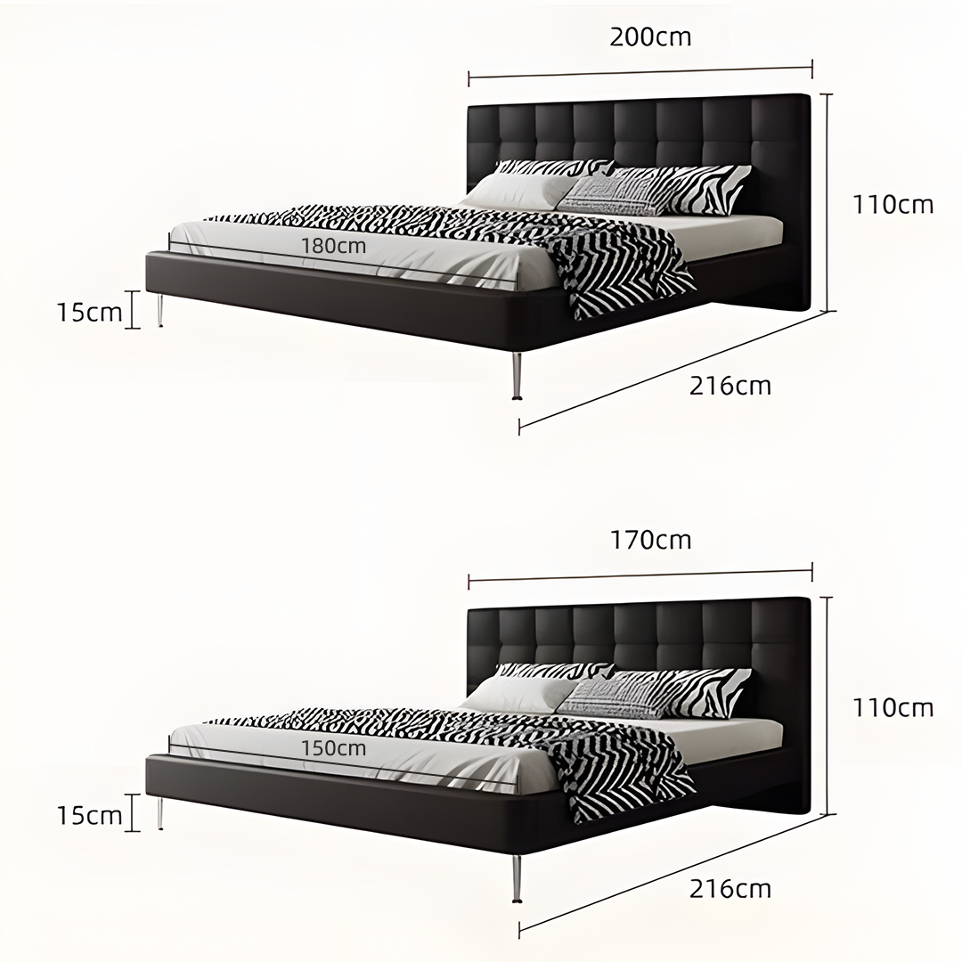 Stella King Size / Super King Size Bed, Black-Weilai Concept