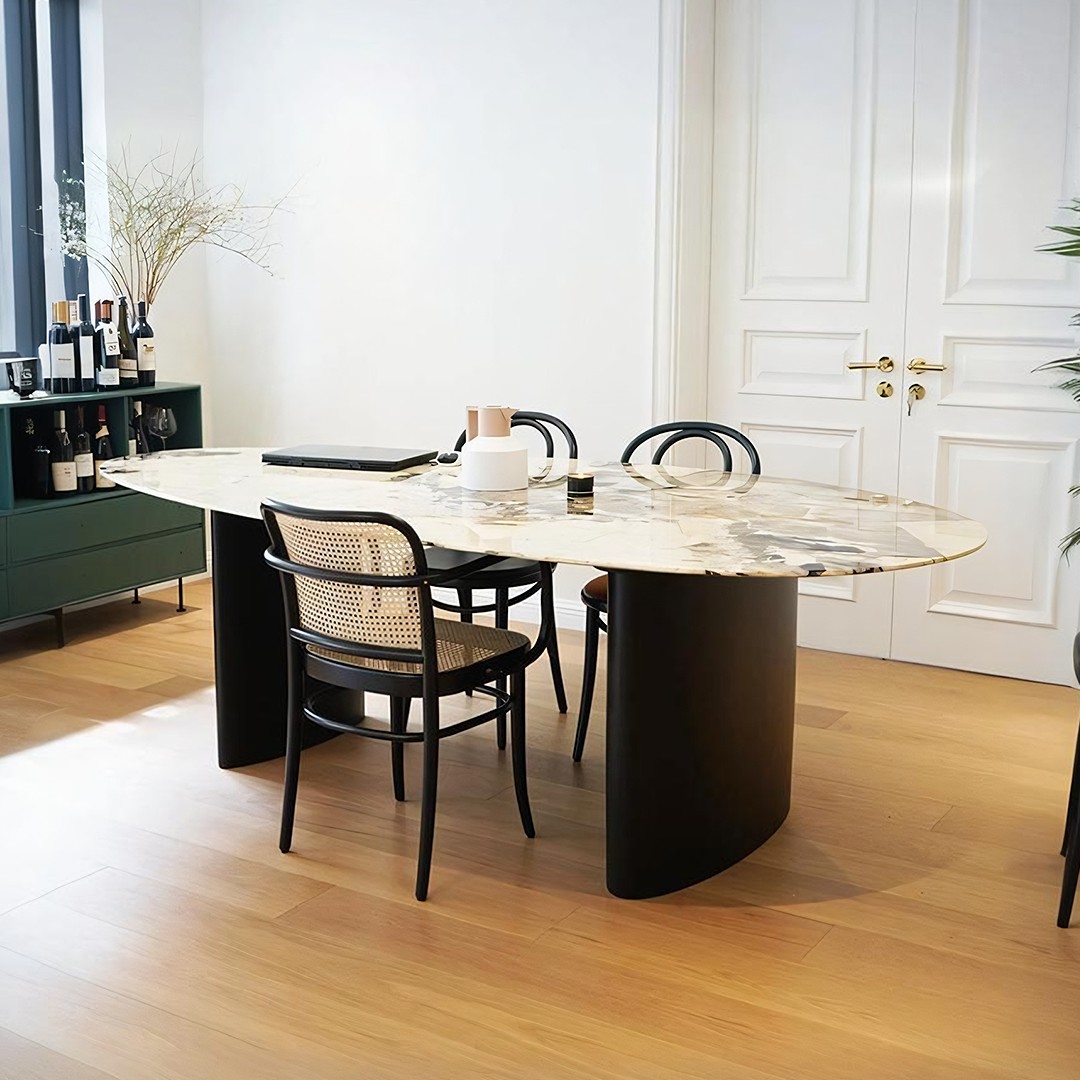 Tambo Dining Table, Pebble Shape, Sintered Stone