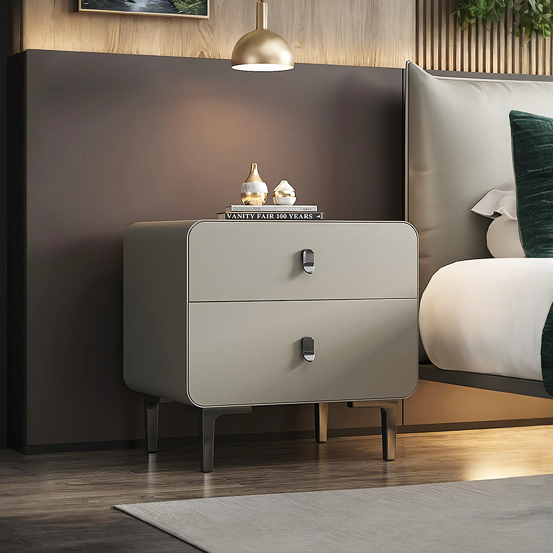 Valeria Bedside Table In Grey, Wood-Weilai Concept-Weilai Concept