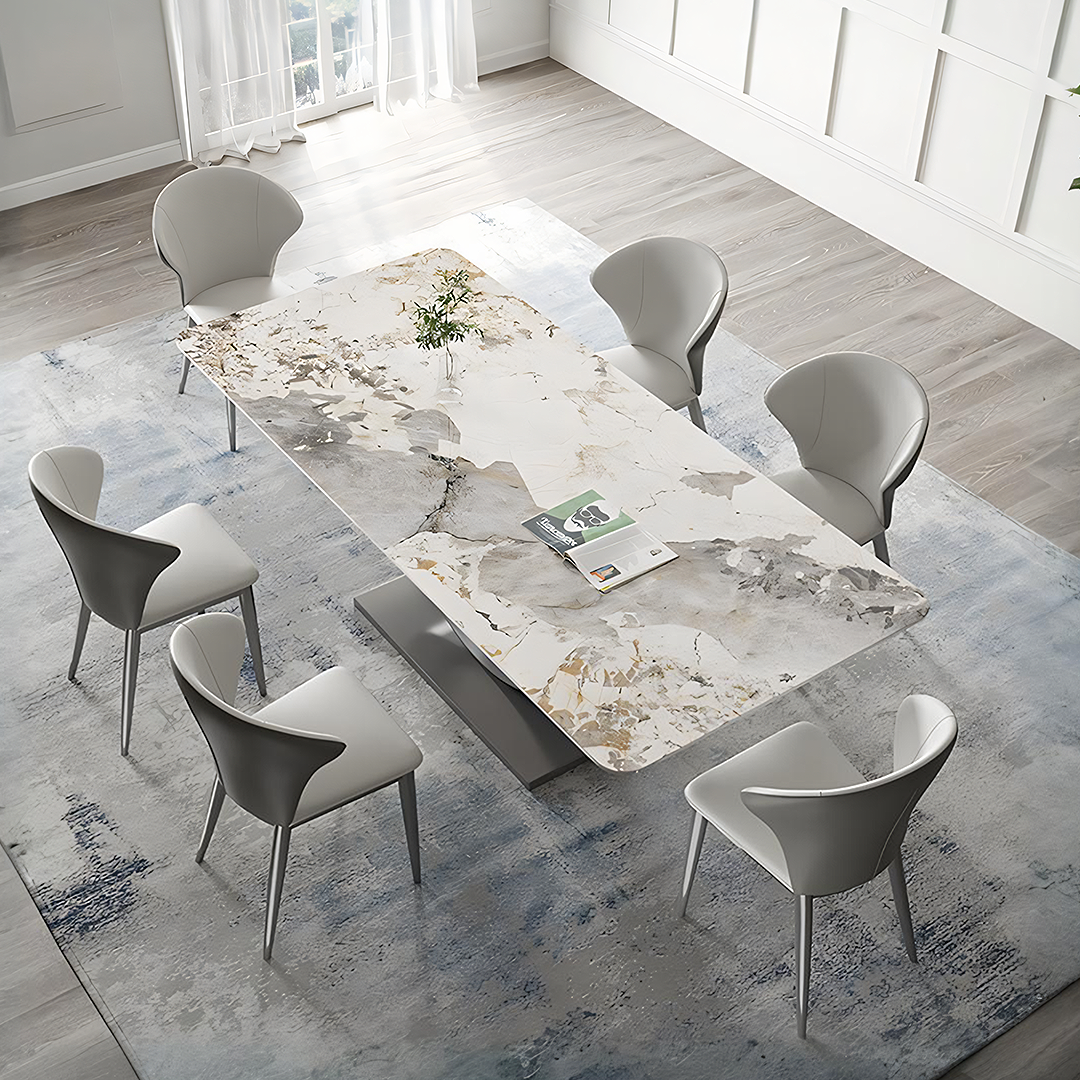 Vera Dining Table & Chairs, Sintered Stone, White-Weilai Concept-Weilai Concept