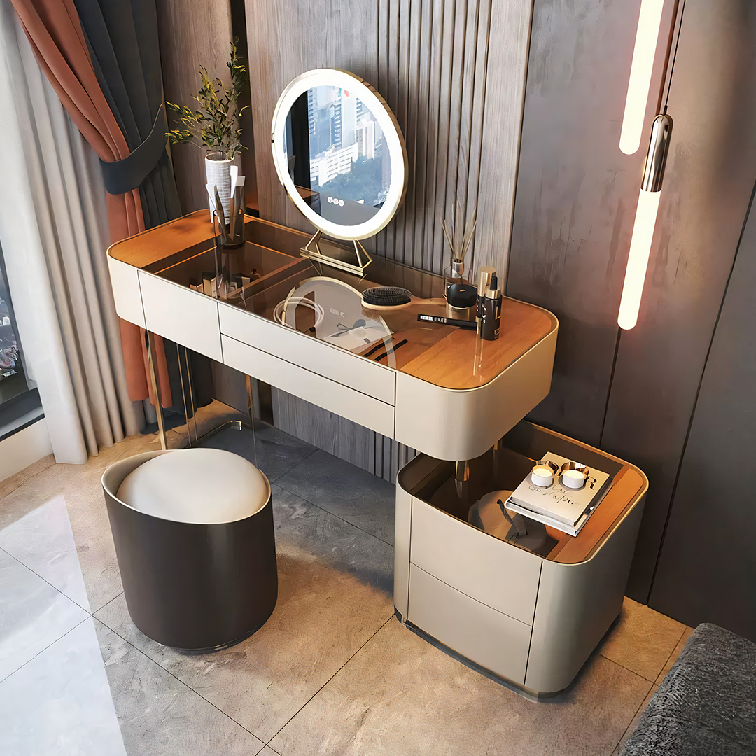 Vida Nevada Dressing Table with Mirror-Weilai Concept-Weilai Concept