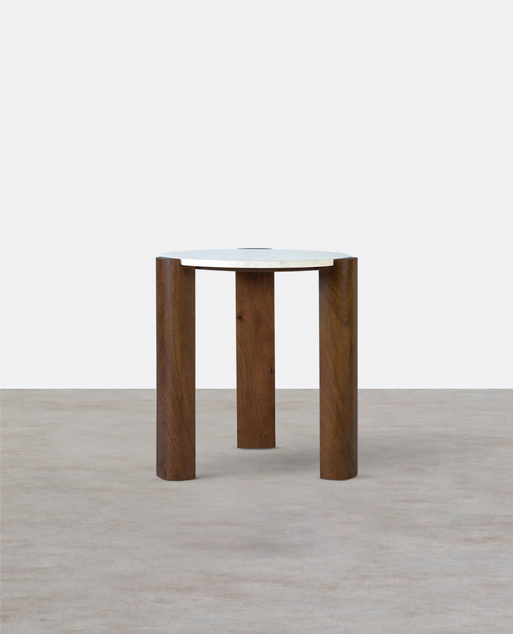 Bauman Round Side Table, Marble-Weilai Concept