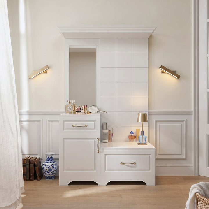 Florence Dressing Table with Mirror & Wall Cabinet, White dressing table
