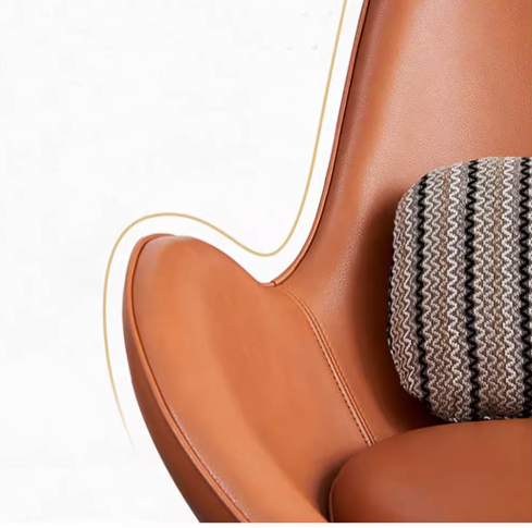 Snail Armchair, Brown Leather