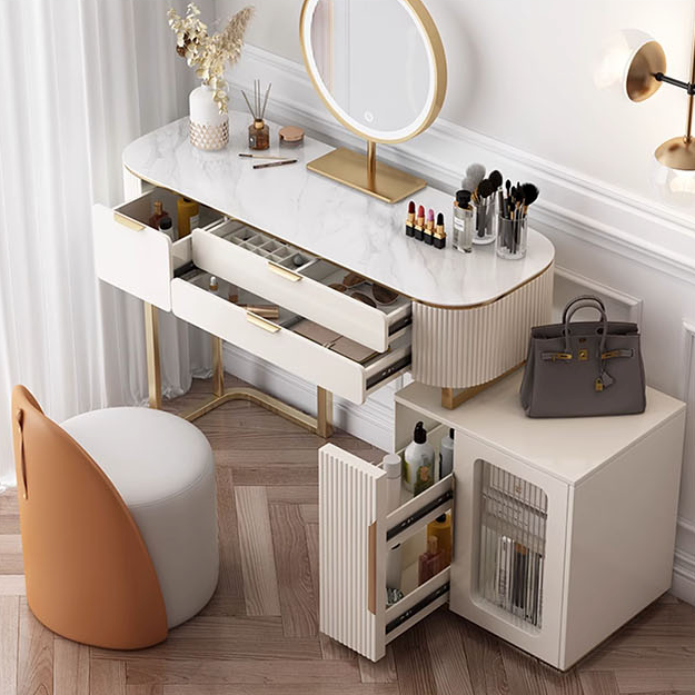 Hines Dressing Table with Mirror, Cream-Le Di Vita-Weilai Concept