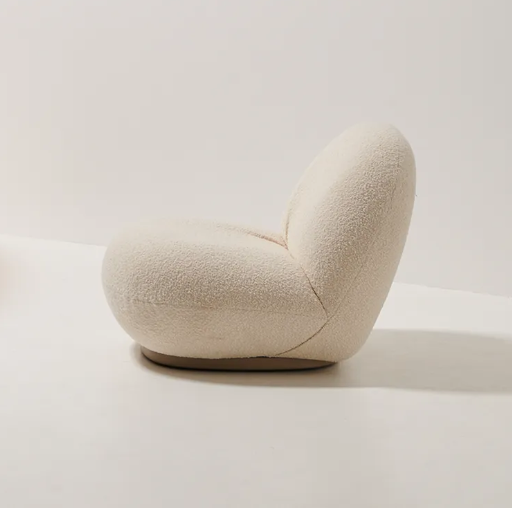 Gubi Pacha Swivel Chair, Boucle With Gold Base-Weilai Concept-Weilai Concept