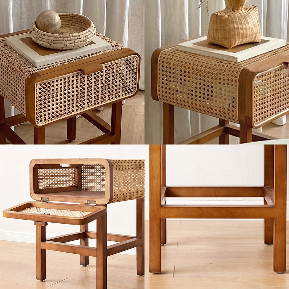 Wren Rattan Side Table | Bedside Table | Weilai Concept