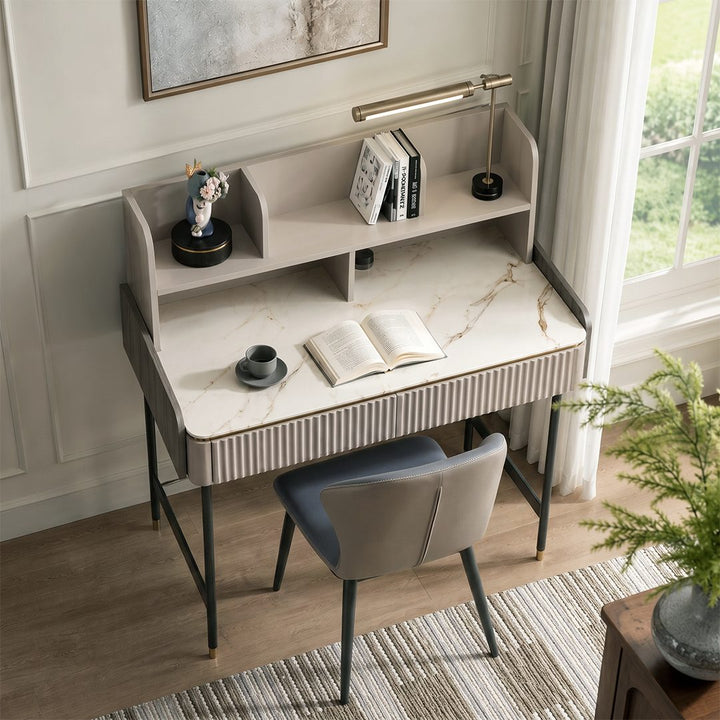 Mateo Office Desk With Drawers, With Shelves 产品图 17