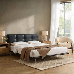 Ines Floating Bed, King Size, Super King Size Bed, Real Leather 产品图 15